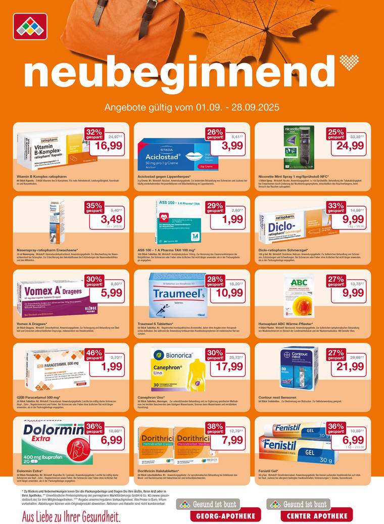 Flyer mit Angeboten für den Monat August