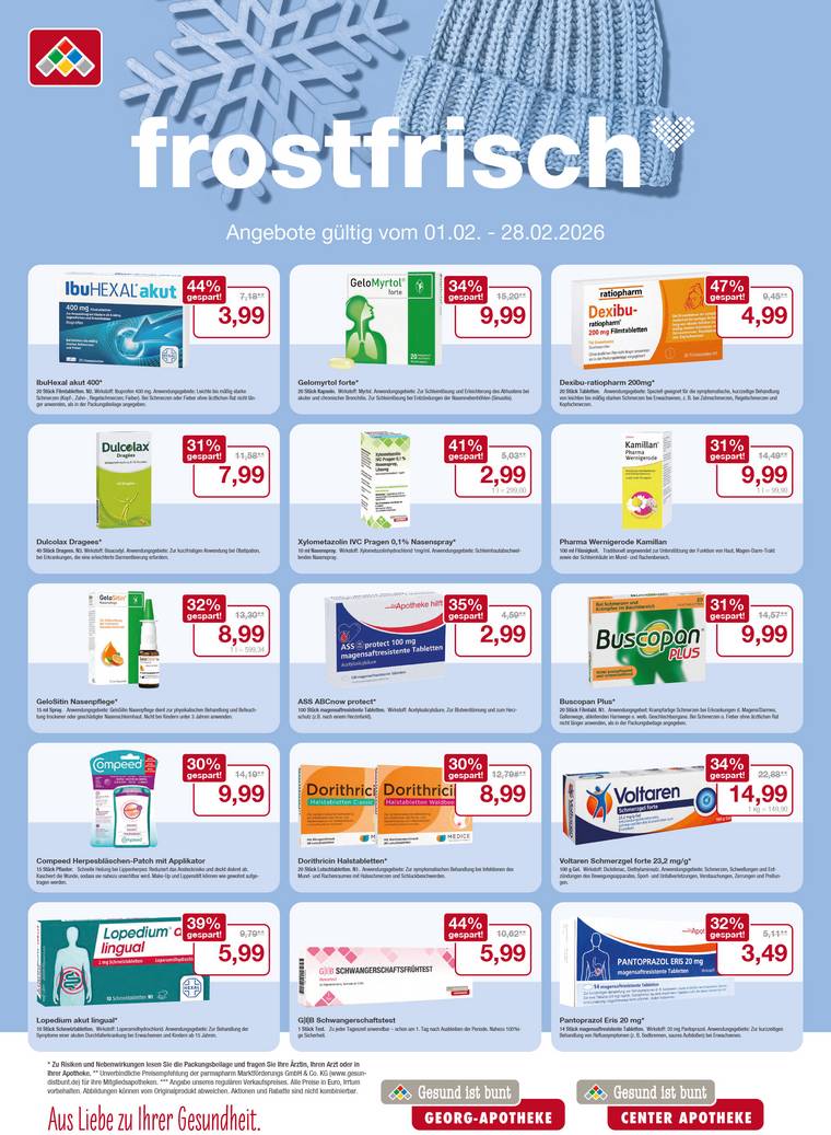 Flyer mit Angeboten für den Monat Februar