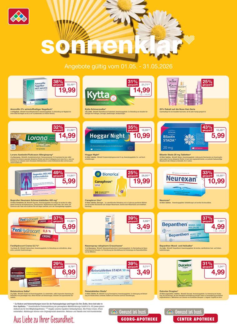 Flyer mit Angeboten für den Monat Mai